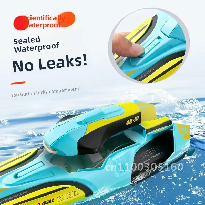 قارب كهربائي عالي السرعة للتحكم عن بعد للأطفال - قارب لعبة ذو نموذج كبير لإطلاق الغواصة مع مقبض عن بعد