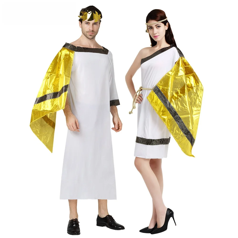 

loween Couple's Costumes Gold Robe DS Performance Stage Play Role Play Outfits Traditional Chinese Ethnic Women's Clothing