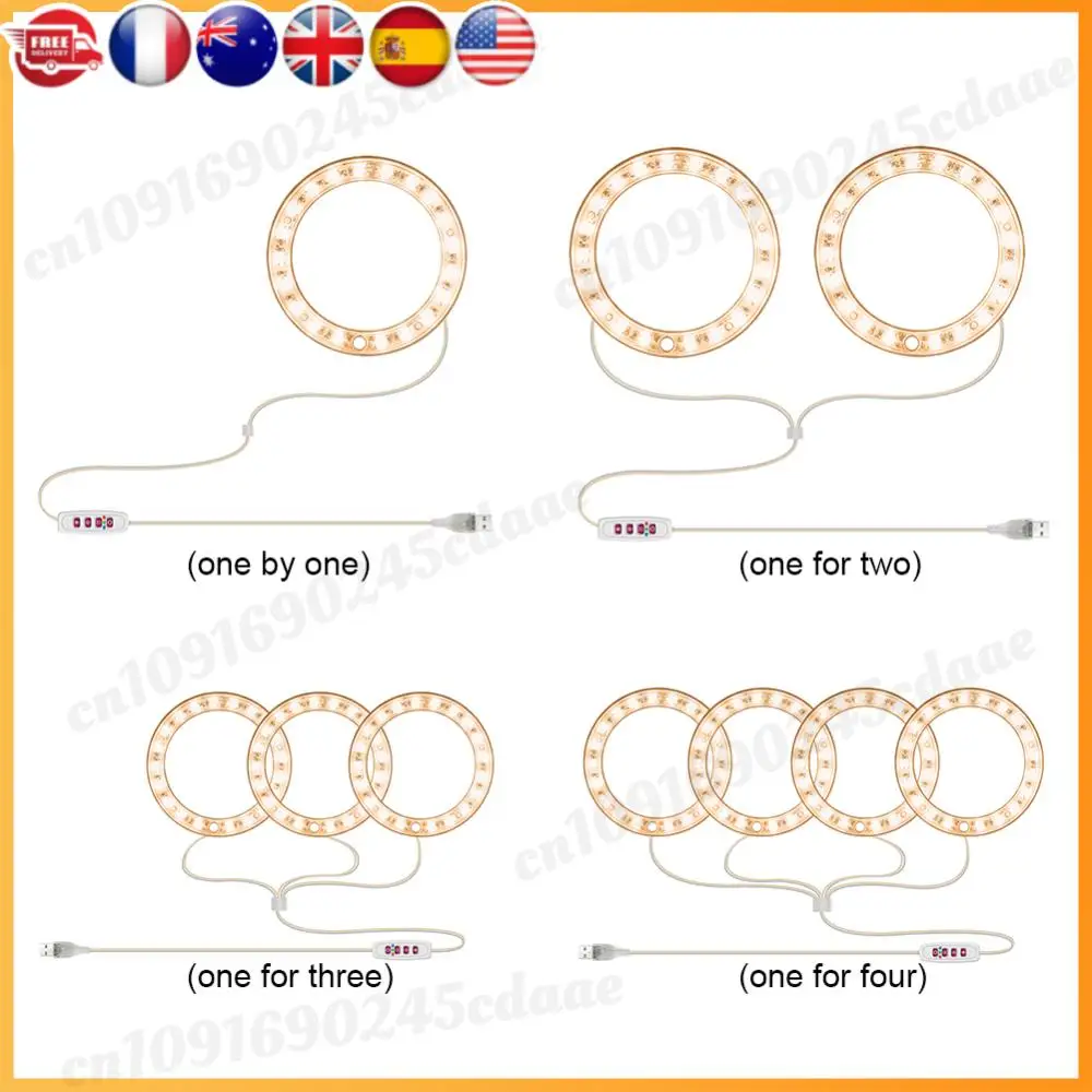 

USB-зарядка для растений, детская лампа, водонепроницаемое кольцо ангела, светильник для роста растений, солнечный свет, теплые белые цветы, рассады, лампа для роста растений