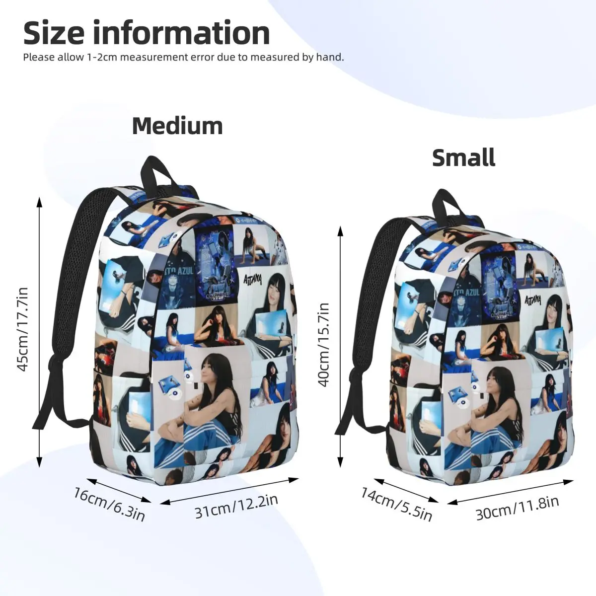 حقيبة ظهر Singer Aitana Cuarto Azul للرجال والنساء، حقيبة كتف للكمبيوتر المحمول في المدرسة الثانوية للأعمال في الهواء الطلق #4