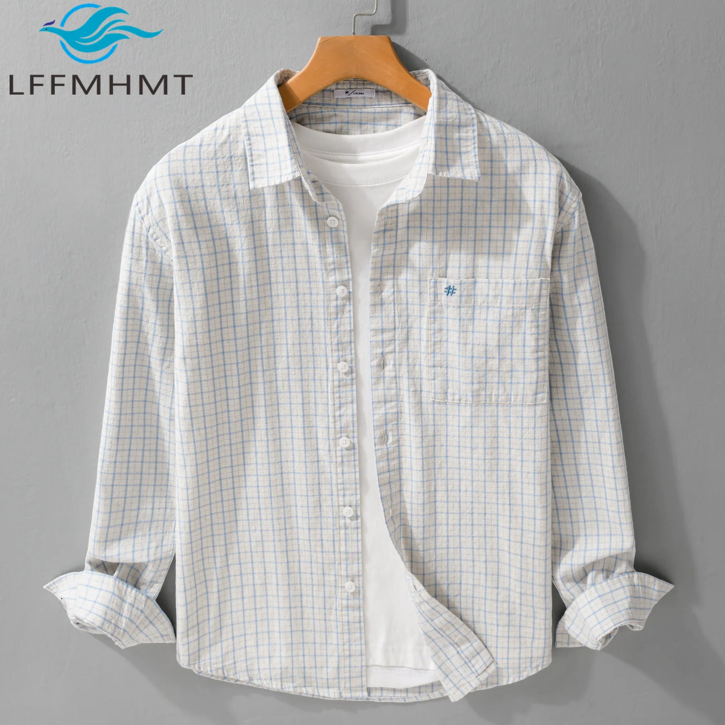 

100% Cotton Spring Fall Japan Fresh Style Long Sleeve Shirt Men's Plaid Fashion Versatile Classical Plaid Casual Loose Tops 8021