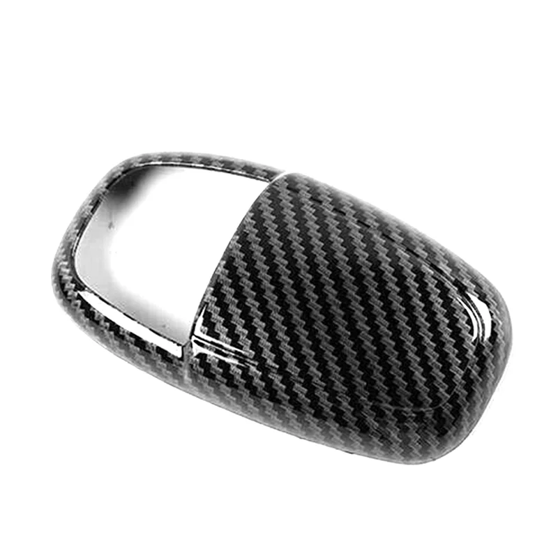 ที่ยอดเยี่ยม-คาร์บอนไฟเบอร์สีดํา ABS เกียร์รถเกียร์ SHIFT KNOB COVER สติกเกอร์ Trim สําหรับ Dodge Challenger Charger 2015-2020 เปลี่ยนชิ้นส่วน