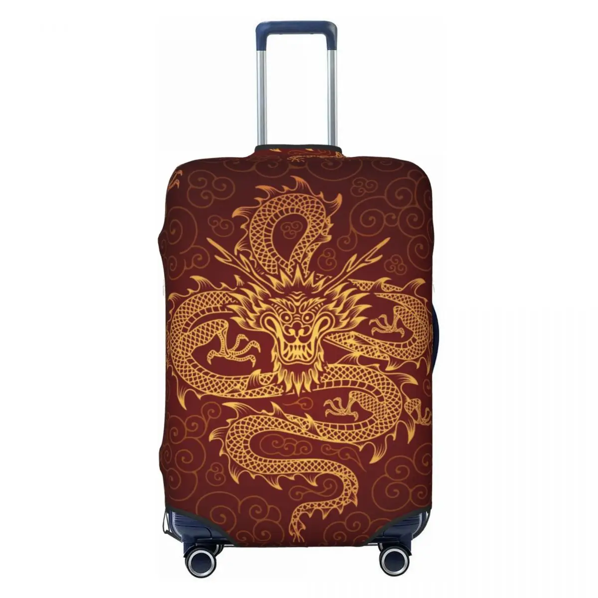 Custom Dragon Totem Asian Style Travel Luggage Cover Washable Chinese Oriental Mythical Suitcase Cover Protector Fit 18-32 Inch