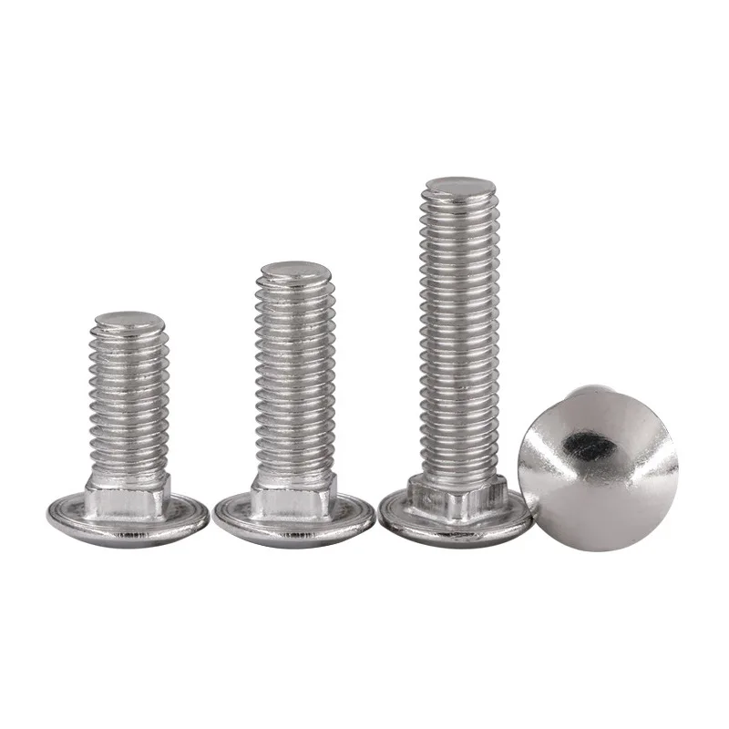 DIN603 Carriage Bolts 304 Stainless Steel Round Head Square Neck Bolt M5 M6 M8 M10 M12 Heavy Duty Hardware Fasteners