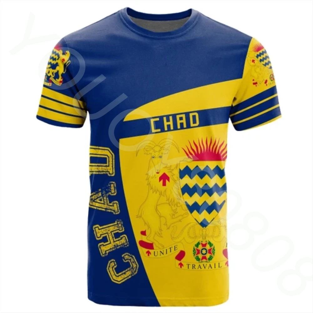 Chad Country Flag 3D Printed High Quality T Shirt Summer Round Neck Short Sleeve T Shirt Men Ladies Universal Casual Top