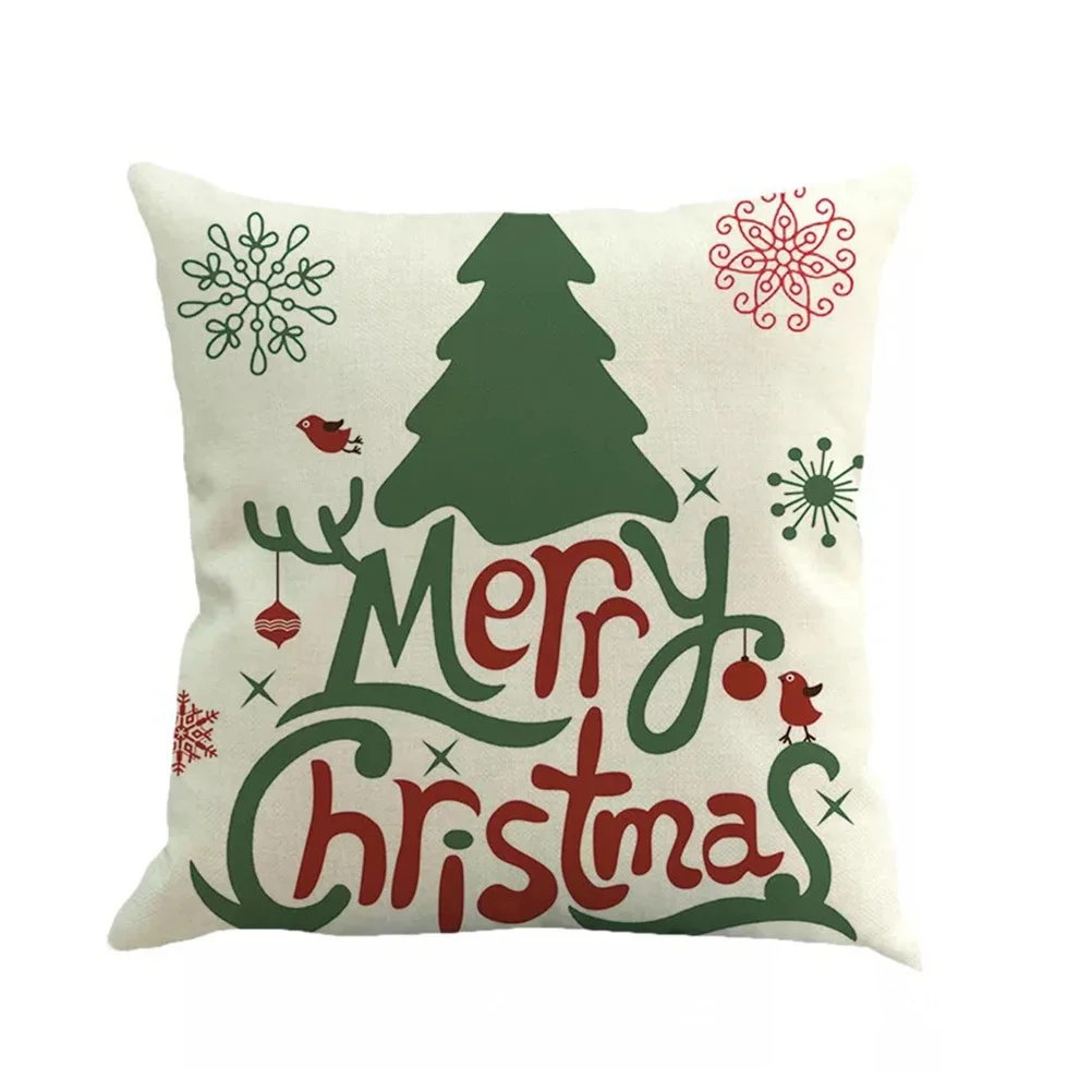 

Christmas Throw Pillow Cover Linen Soft Decorative Pillowcase for Sofa Bed Chair Party Home Decor Throw Pillow Cases