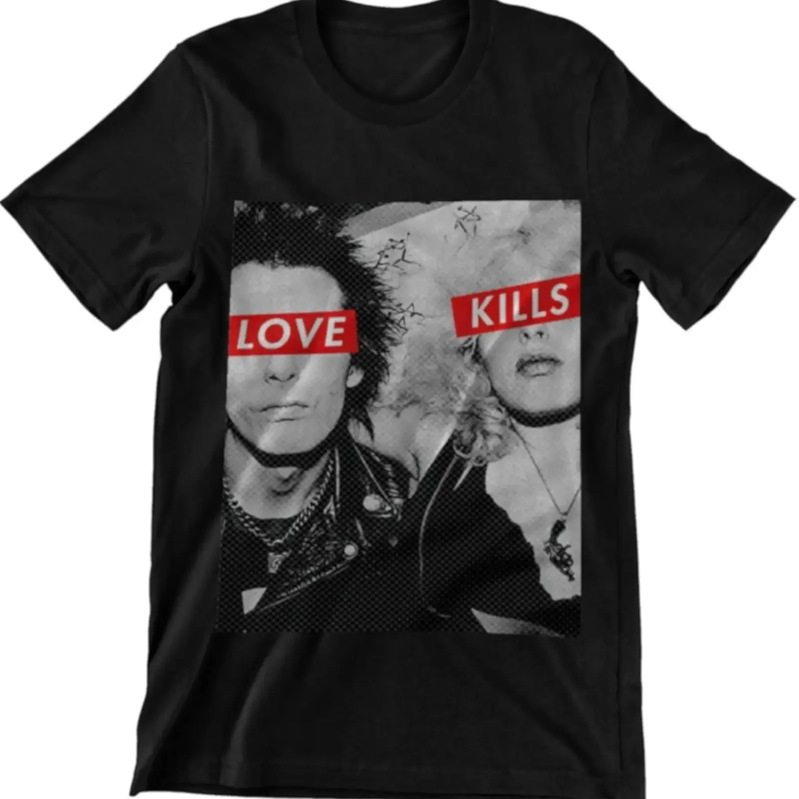 Vintage Punk Rock Sid Vicious Nancy Love Kills T Shirt Casual Retro Streetwear  vintage Washed Slightly Soft Comfortable