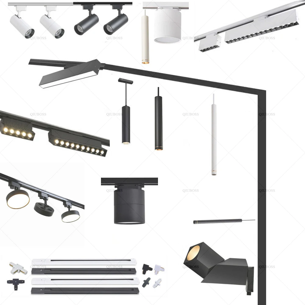 

Modern Surface Mounted Track Lights LED Light Track Ceiling System Indoor Track Lighting AC85-265V Spotlight Track Flood Light