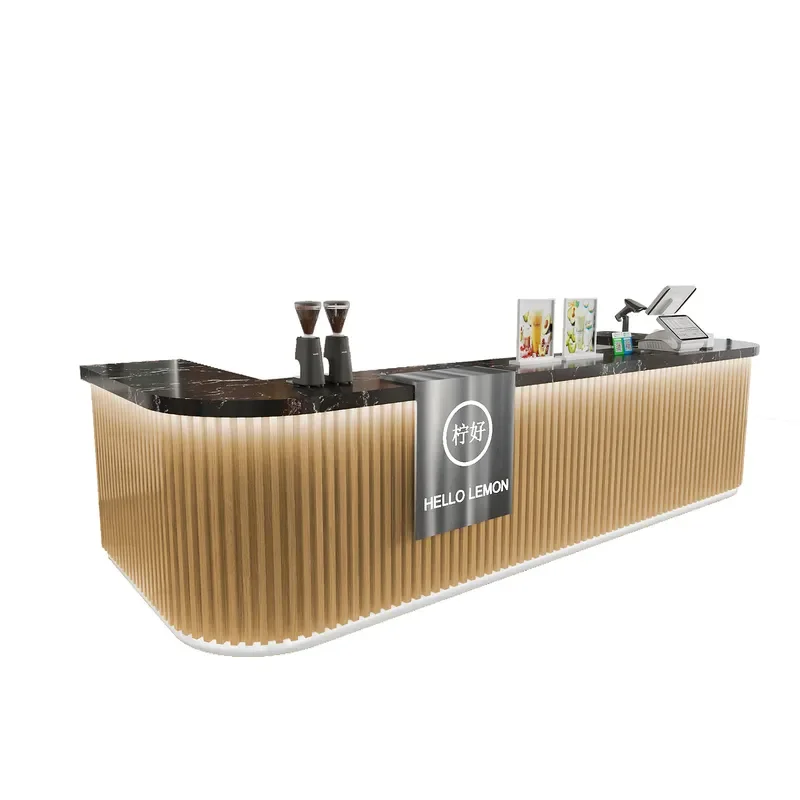 Marble Counter Top for Cafe Bar Checkout Desk Commercial Reception Table for Bakery Flower Shop Dessert Store