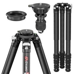 EVUMO XT9S Professional Carbon Fiber Heavy Duty Hunting Tripod Max 40kg Super Stable Birdwatching Camera Tripod 75mm Adapter