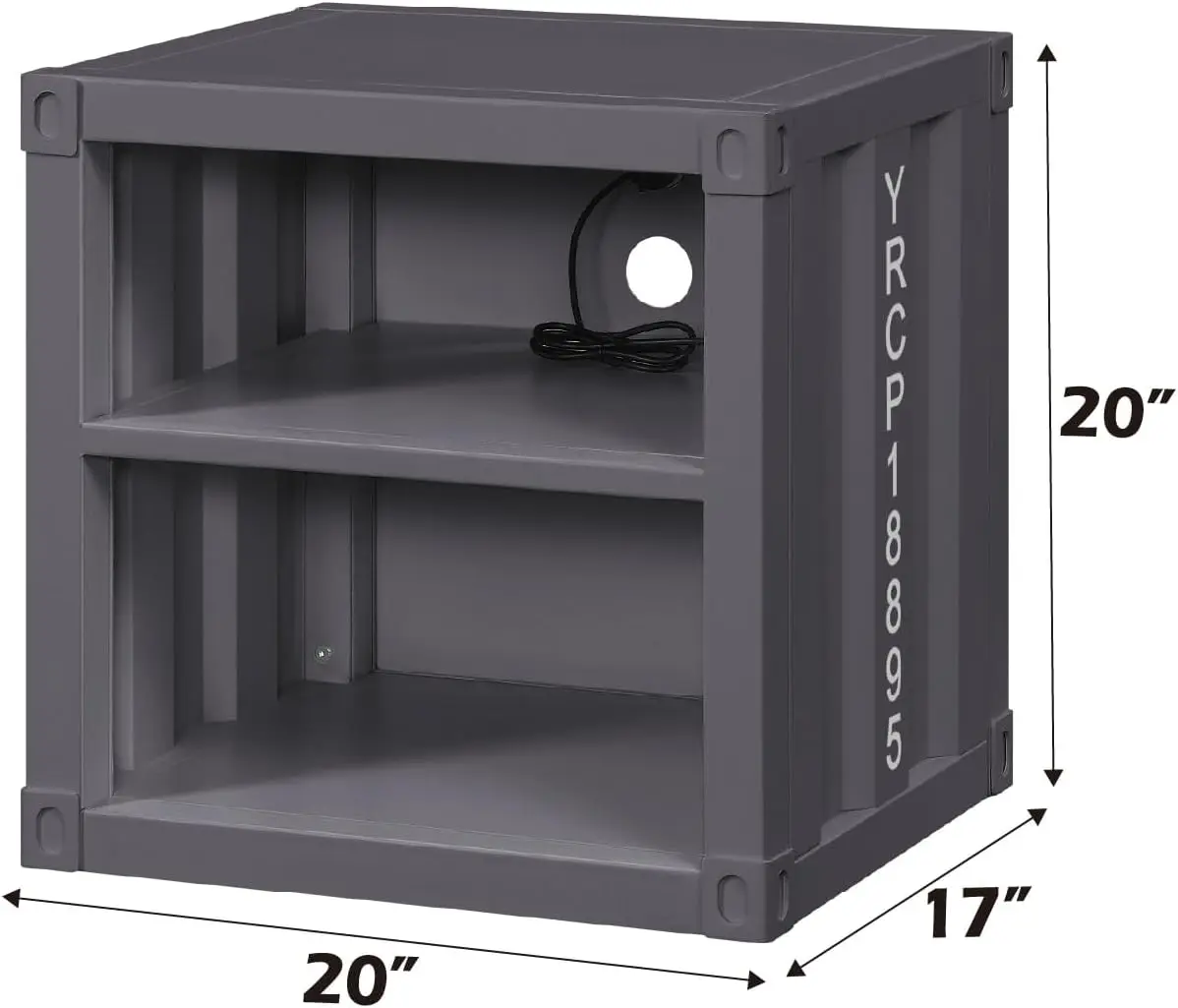 Тумбочка из бронзы и серого цвета