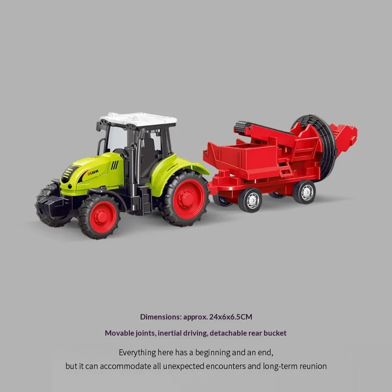 Inertia Farm Tractor Toy Engineering Vehicle Excavator Model Car Push Drive Construction Truck Toy for Kids Boys Gift Birthday