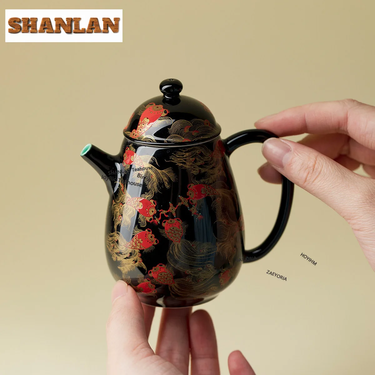 HOYIHM 190ml Fish Leaping Treasure Teapot Vintage Tea Infuser Pot Tea Maker Kettle with Strainer Chinese Tea Cafes Supplies Gift - view 3