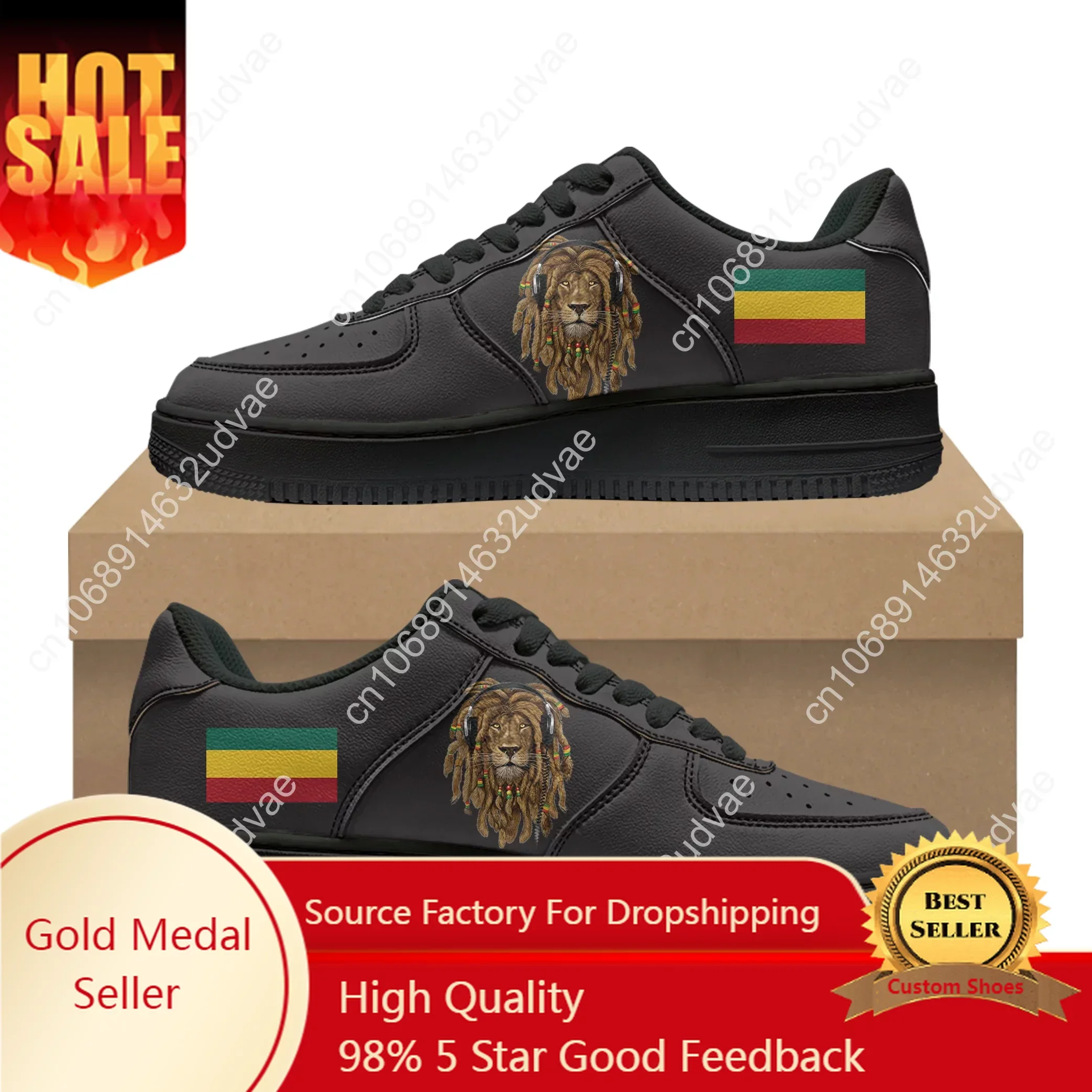 Reggae Rastafarian Rasta Rastafari Lion Of Judah AF Basketball Mens Womens Sports Running Flats Force Sneakers Custom Made Shoe