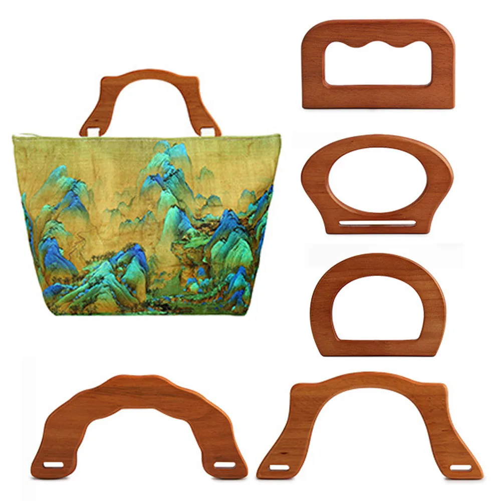 D Shape Bag Handles DIY Replacement Handbag Tote Bag Handles Purse Straps Detachable Wooden Bag Accessories Handcrafted Handle