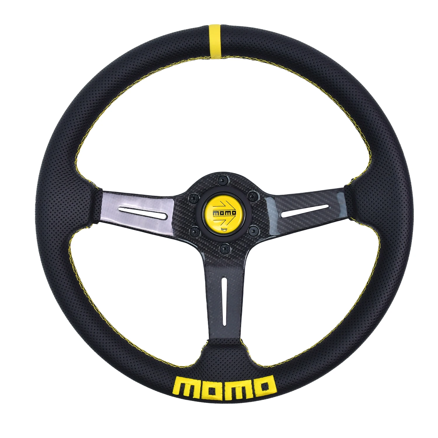 

TIYPEOR real carbon fiber steering wheel Napa leather steering wheel 14 inch wheels