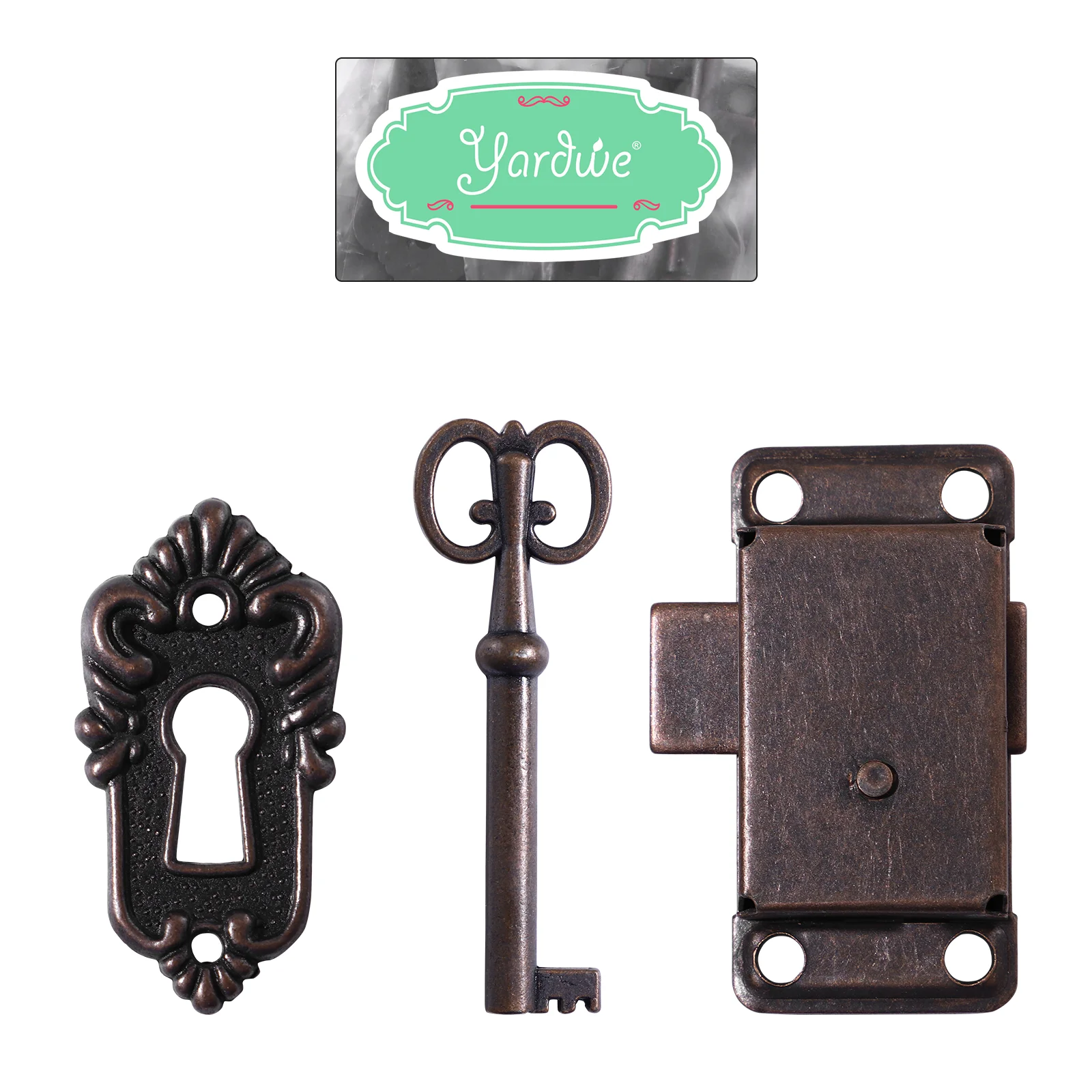 

Hinges Gate Vintage Lock with Key Locks Decorative Toolbox Latches Buckle Unique