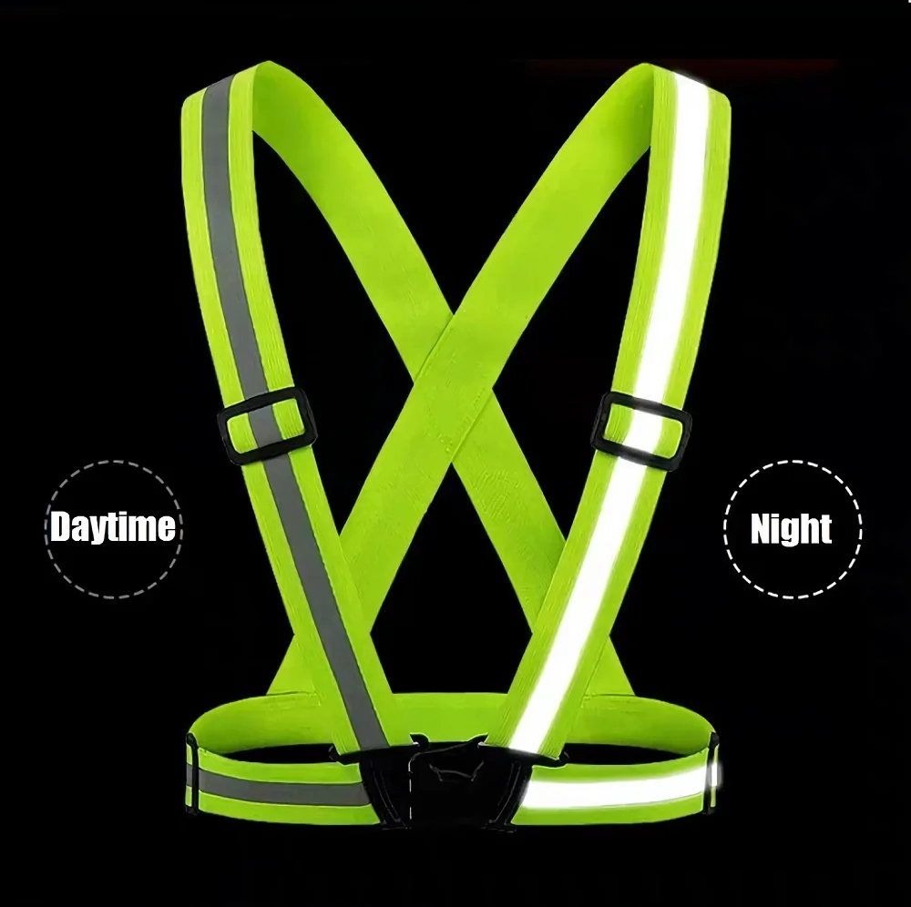 Imagem -03 - Respirável Reflective Safety Highlight Straps para Adultos e Crianças Night Running Vest Riding Clothing Elastic Band