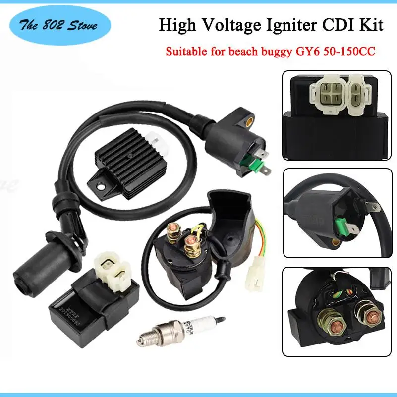 

Катушка зажигания CDI, электромагнитное реле, регулятор напряжения для GY6, 4-тактный, 50cc, 125cc, 150cc 139QMA 139QMB ATV S