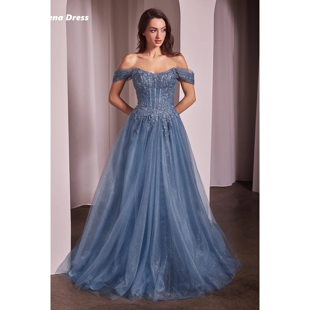 

Lena Custom Made Luxurious Women's Evening Dresses Women Elegant Party Dresses Woman Off the Shoulders Embroidery Prom Dress