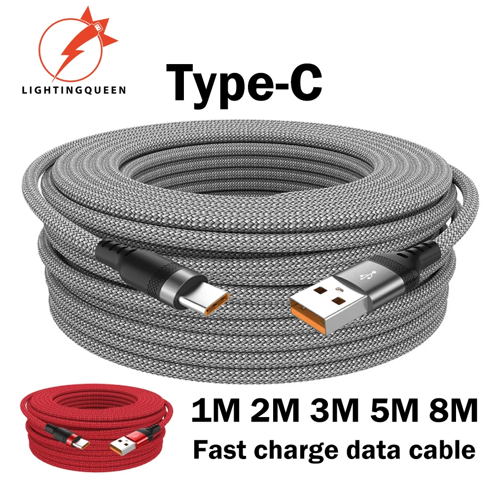 6A USB TYPE C/Micro USB Fast Charge Cable 3m 5 Meters USB C Android Extend Charging Cable for Huawei Samsung Xiaomi OPPO OnePlus