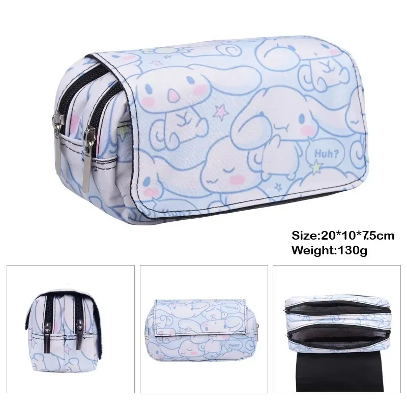 Kawaii Hello Kitty Pencil Case MINISO Anime Kuromi Cinnamoroll Cartoon Student Pencil Bag KT Printing Fashion Pencil-box New