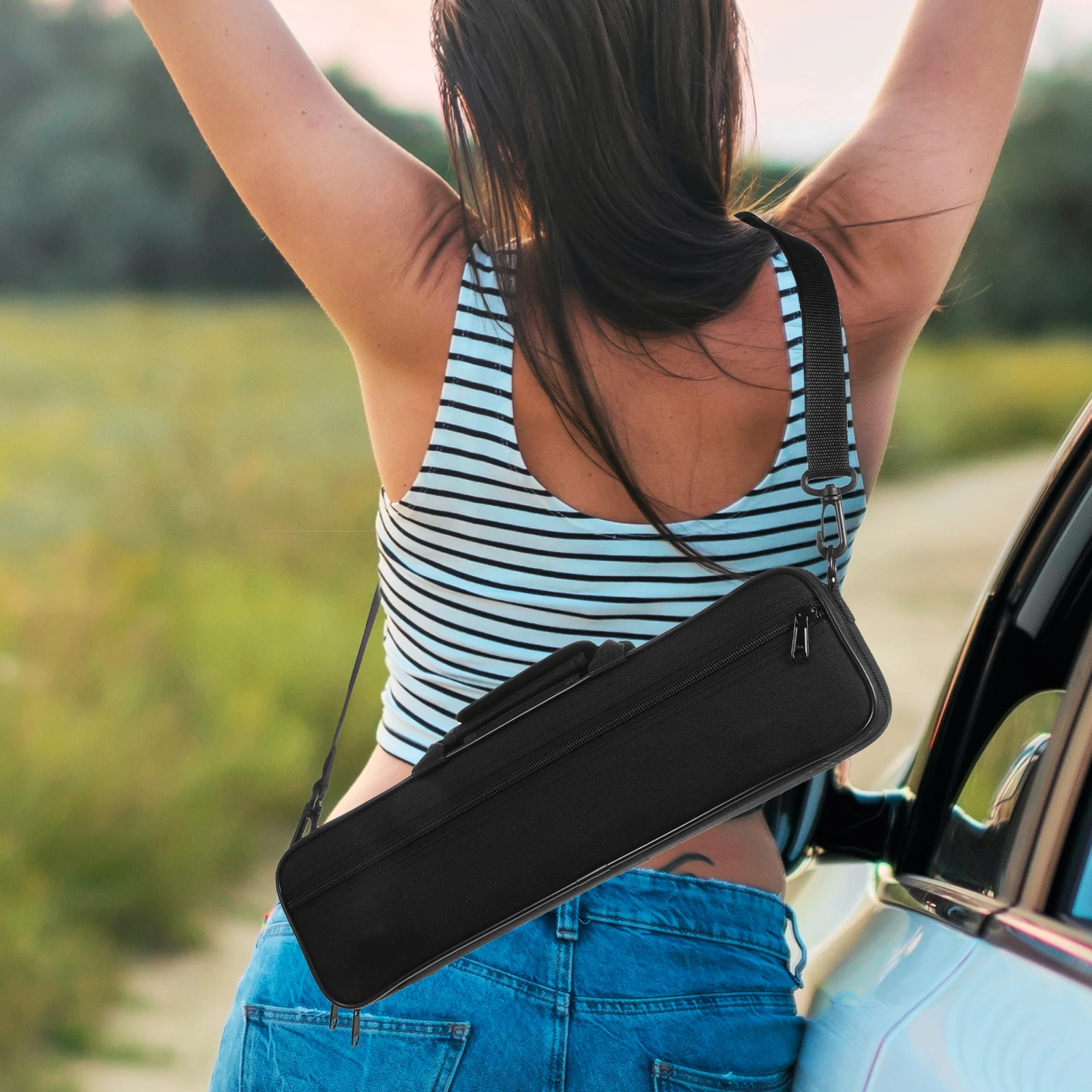 

Durable High Quality Bag Long Time Use Simple Design Protective Storage Container Portable Travel Music Instrument Holder Black