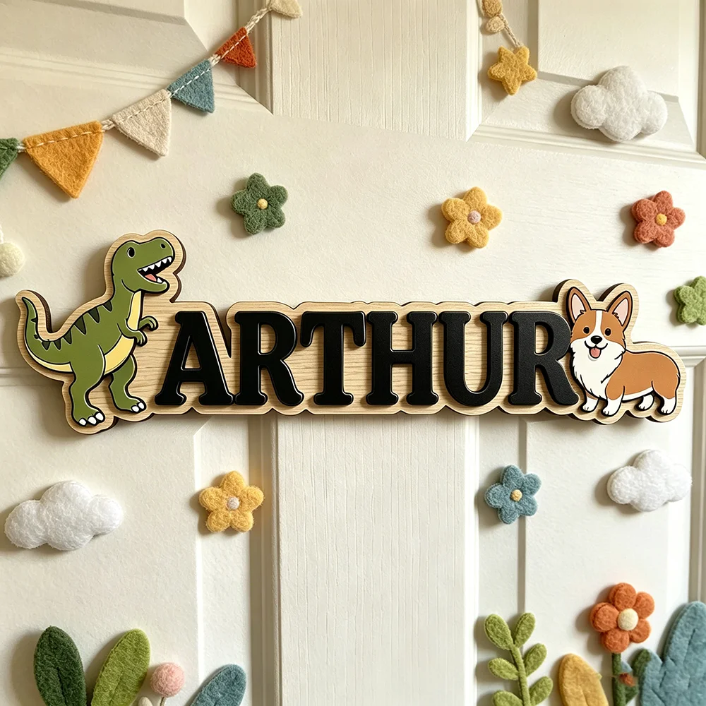 Whimsical Green T-Rex & Corgi  - огляд і ціна Baby Nursery Green