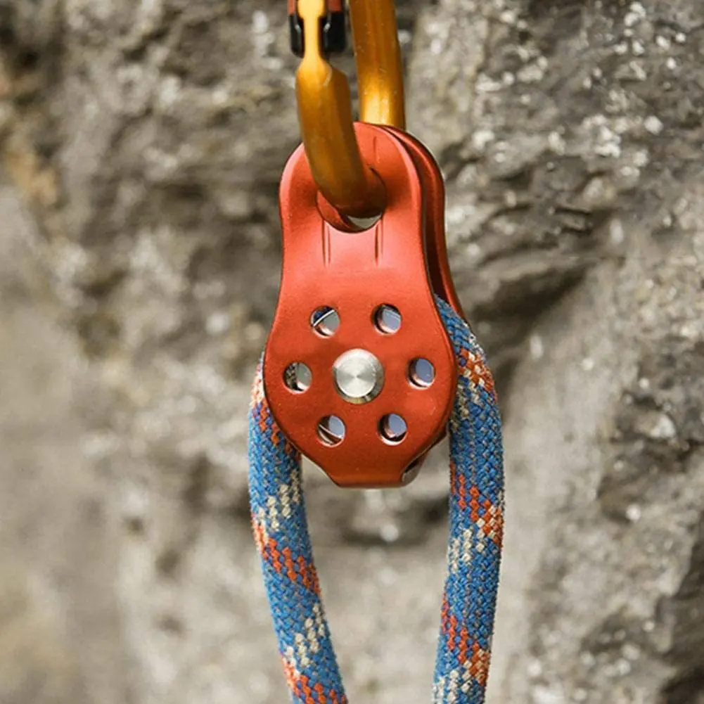 Outdoor Rock Climbing Pulley Fixed Sideplate Single Sheave Pulley With Ball Bearing High Altitud Traverse Hauling Gear