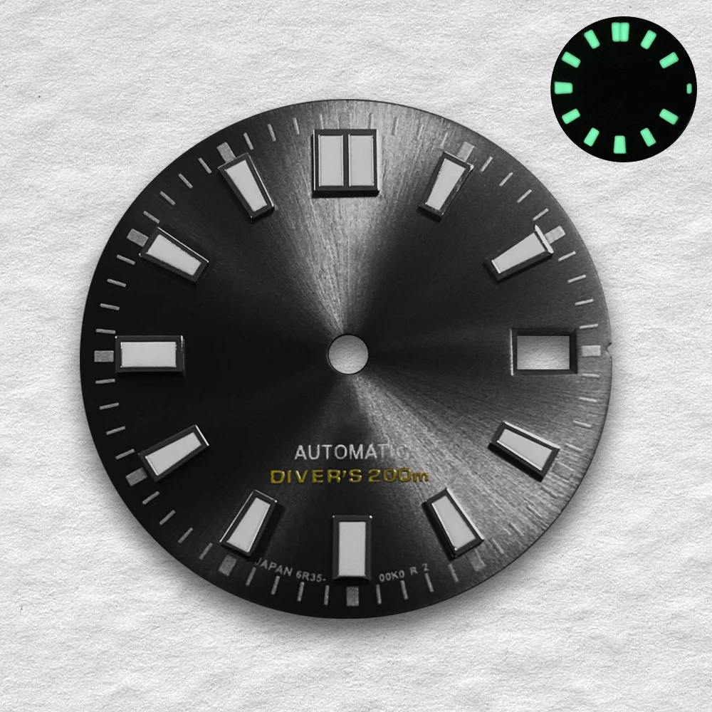 

28.5mm S Logo Nh35 Dial Sunray Dial Suitable for Nh35/Nh36/4R/7S Movement Green Luminous High Quality Nh35 Watch Accessories
