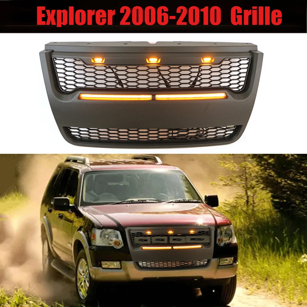 Suitable for Ford Explorer 2006-2010 Bumper Grille  Exterior Parts Front Grill Racing Grills Upper Grid