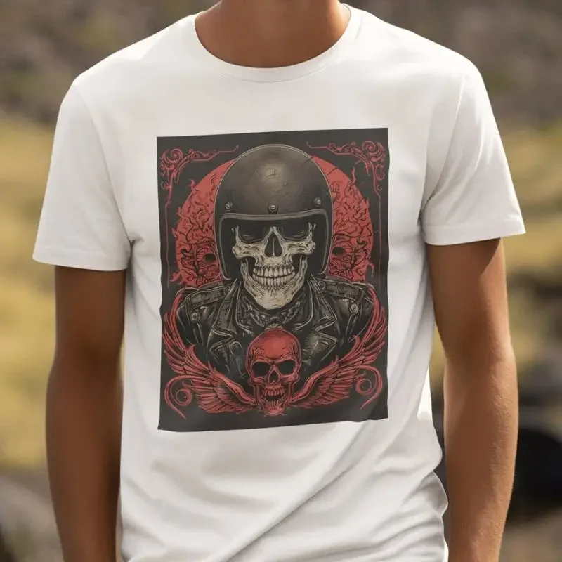 Skeleton Rider T Shirt Motorider Gothic Dark Art Darkcore