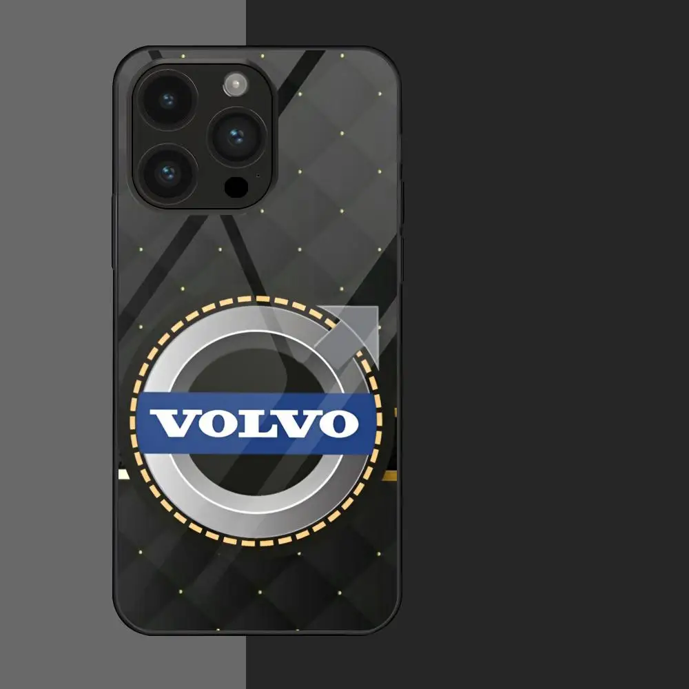 The Cars V-Volvo-ov MAISTO Mouse Pad Glass Phone Case For Iphone 16 15 14 13 11 12 Pro Max Xr X Xs 8 7 Plus