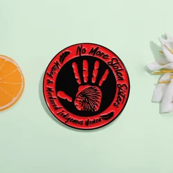 No More Stolen Sisters Enamel Pins Red Palm Cartoon Metal Brooches Missing and Murdered Indigenous Women Gilrs Power Lapel Badge