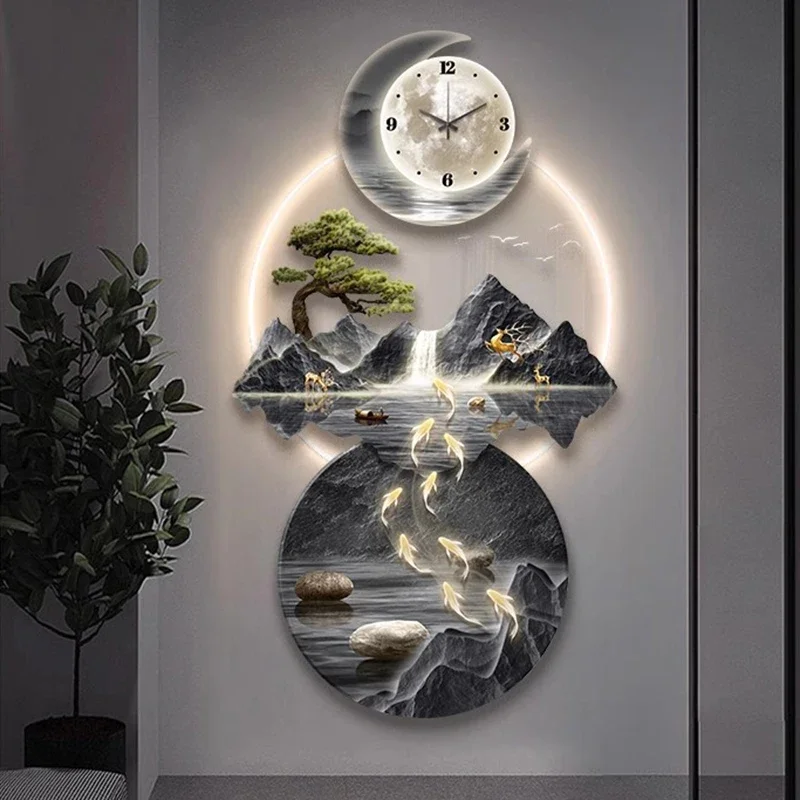 Art Mural Wall Clocks Luxury Interior Aesthetic Creative Wall Watch Minimalist Bedrooms American Reloj De Pared Wall Decor