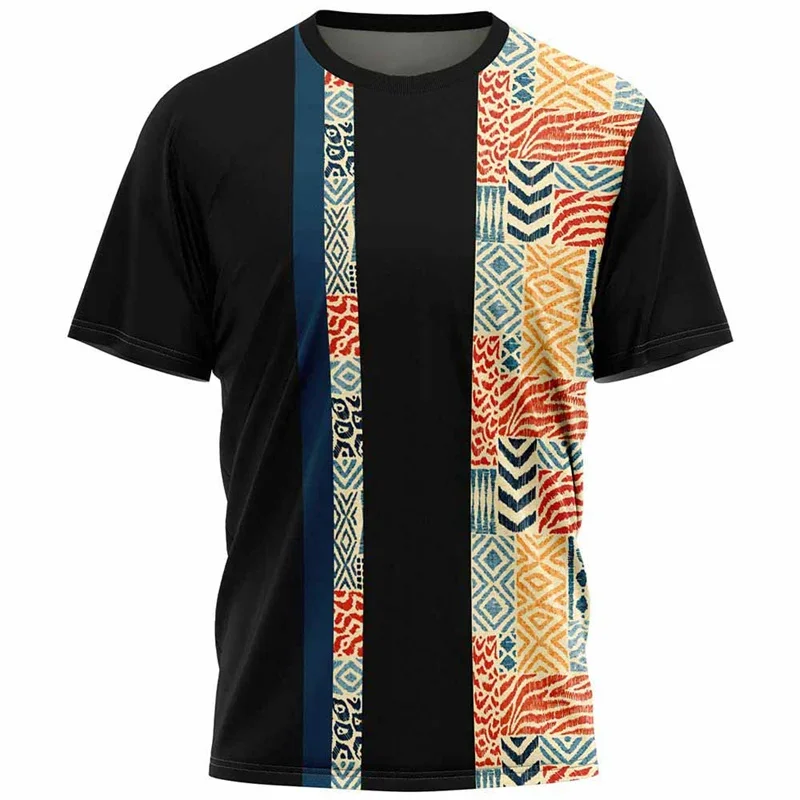 

African Ethnic Tribal Dashiki T-Shirts Men 3D Printing Totem Short Sleeves Summer Street Oversized T Shirt Tops Round Neck Tees