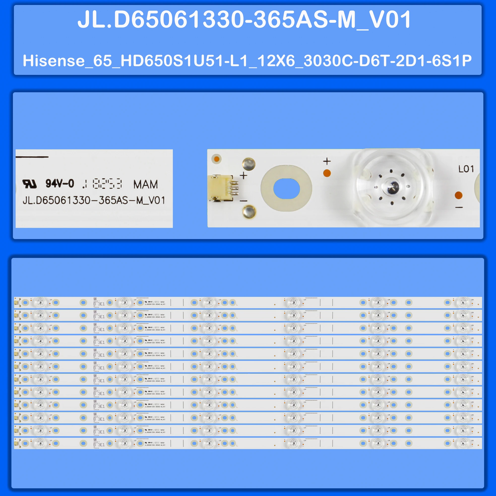 LED شريط إضاءة خلفي ل 65Q7809 H65AE6140 ، H65E3A 65H6D HZ65A57 HZ65A65 LC-65Q620U LC-65Q7300 LC65N6003U LC65N7003U LB65073 V0