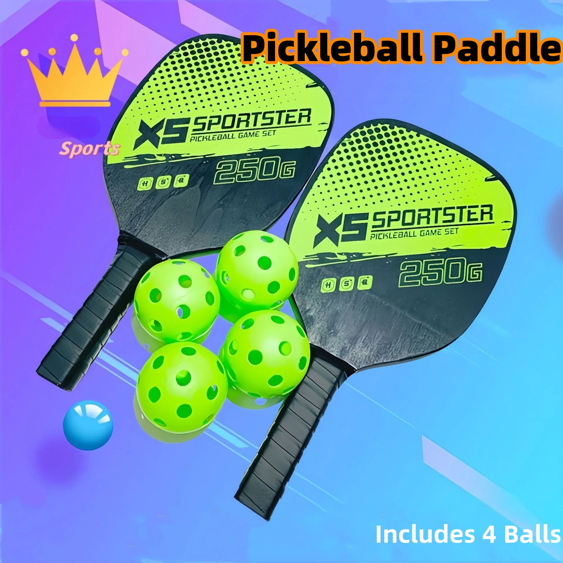 Juego definitivo de paletas de tenis de playa y Pickleball para principiantes con 4 pelotas – Combo de ejercicios para deportes al aire libre para todos los niveles de habilidad