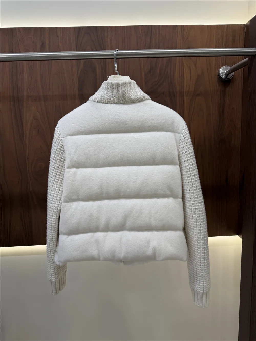 Winter Women's Thick Puffer Jacket with Natural Real Mink Fur Collar Cashmere Wool Goose down Coat Female Clothing