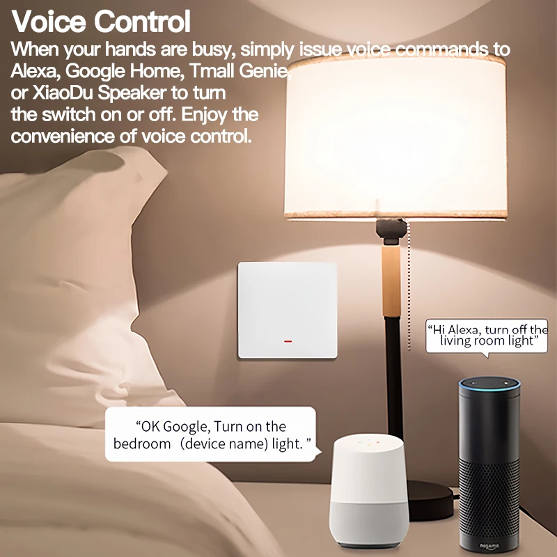 

Tuya ZigBee Light Switch with Transmitter Kit, No Neutral Wire/Capacitor, 1/2/3 Gang Works with Alexa Google Home