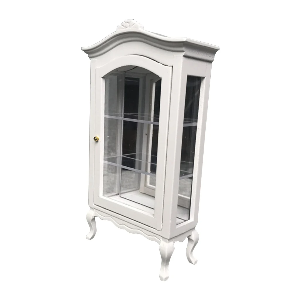 Mini Biała Szafka 1/12 Akcesoria Meblowe do Dekoracji Zabawka dla Dzieci do Zabawy w Udawanie