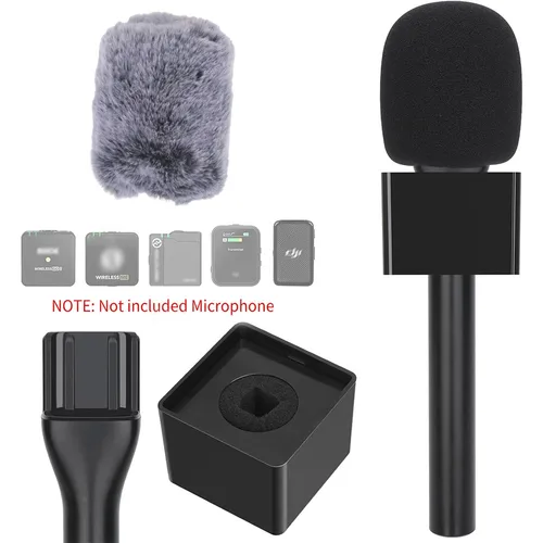 Para DJI Rode inalámbrico GO Mic micrófono Lavalier inalámbrico mango piel parabrisas soporte adaptador para YouTube TikTok transmisión en vivo