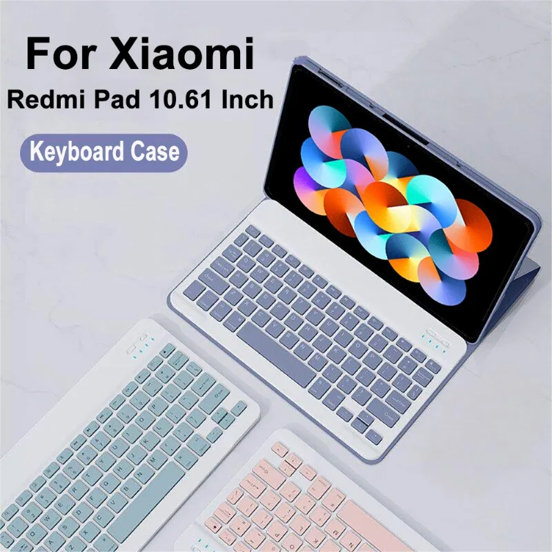 

For Redmi Pad 10.61 Inch Case with Bluetooth Keyboard, Detachable Keyboard Cover for 2022 Xiaomi Redmi Pad 10.61" Tablet