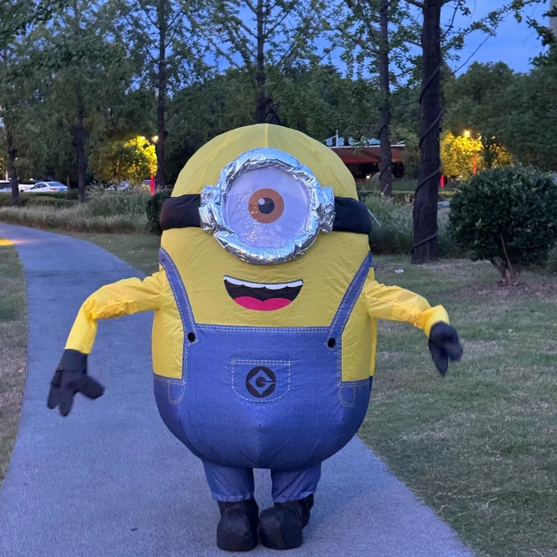 Traje inflable de Minions, traje inflable de Minions de un solo ojo para ladrón de Anime, disfraz de actuación anual para fiesta de Halloween