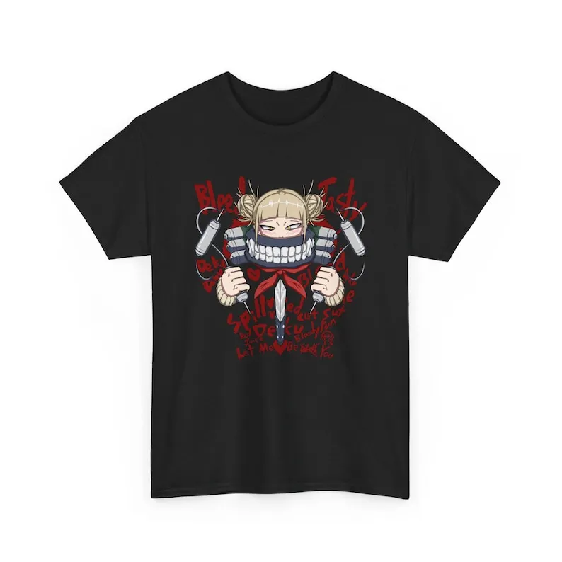 Anime My Hero Academy Toga Himiko Camiseta especial vintage unissex, Mangas Lovers Gra