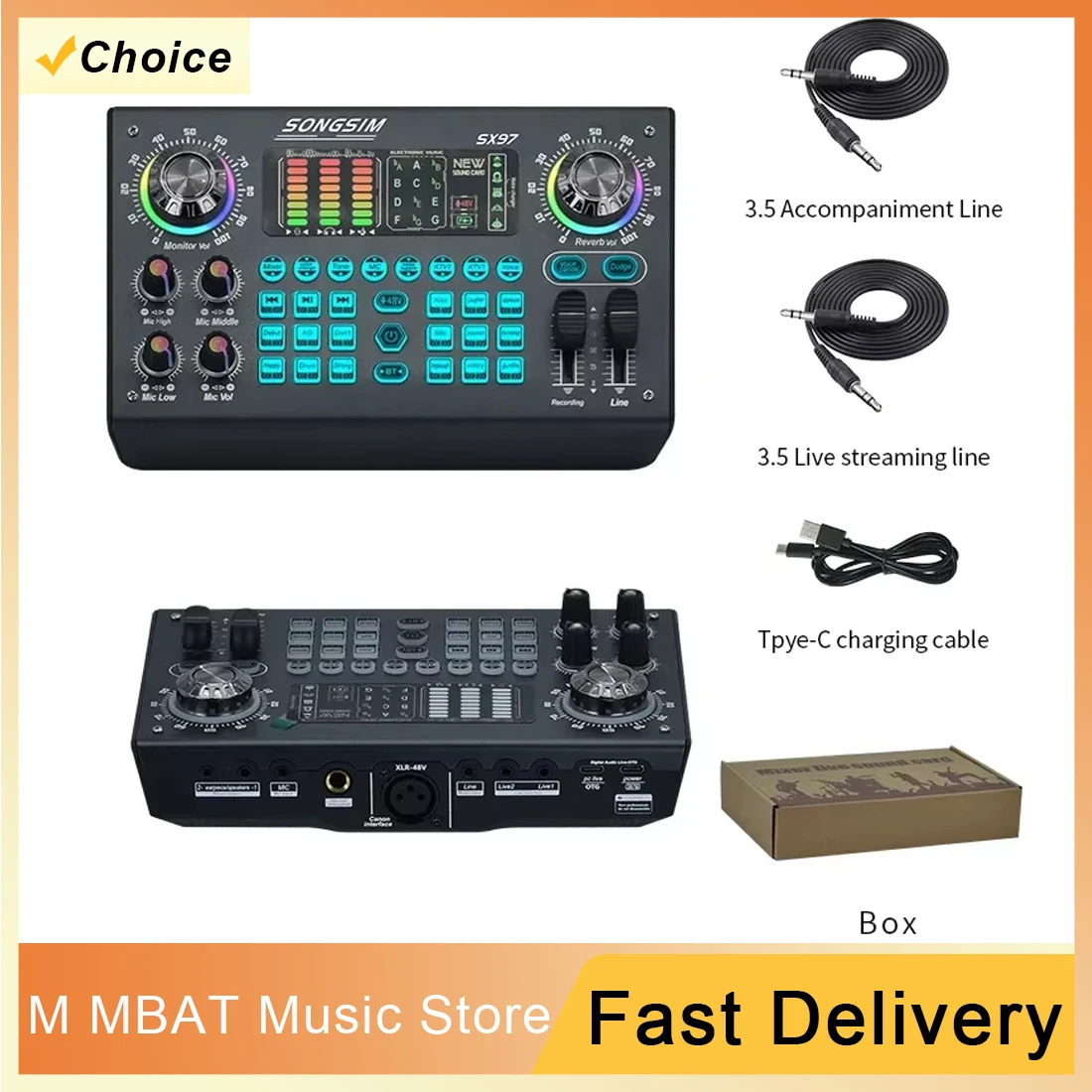 

Звуковая карта микшера Портативная прямая трансляция Электронная коммерция Цифровая звуковая карта Многофункциональный микшер Профессиональный несколько звуковых эффектов