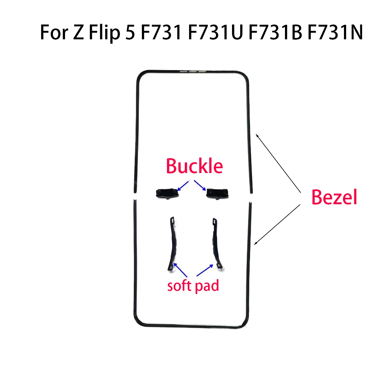 Bracket LCD Frame Bezel  Screen Stand with buckle middle soft pad  For Samsung Galaxy Z Flip  3 4 5 f731 f721 f711