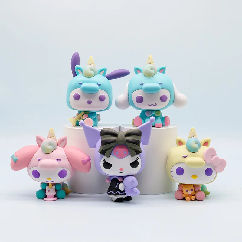 

Sanrio Big-headed Series Blind Box Toy Q-cute Melody Kuromi Trendy Decorative Items Desktop Peripheral Decorative Items For Gift