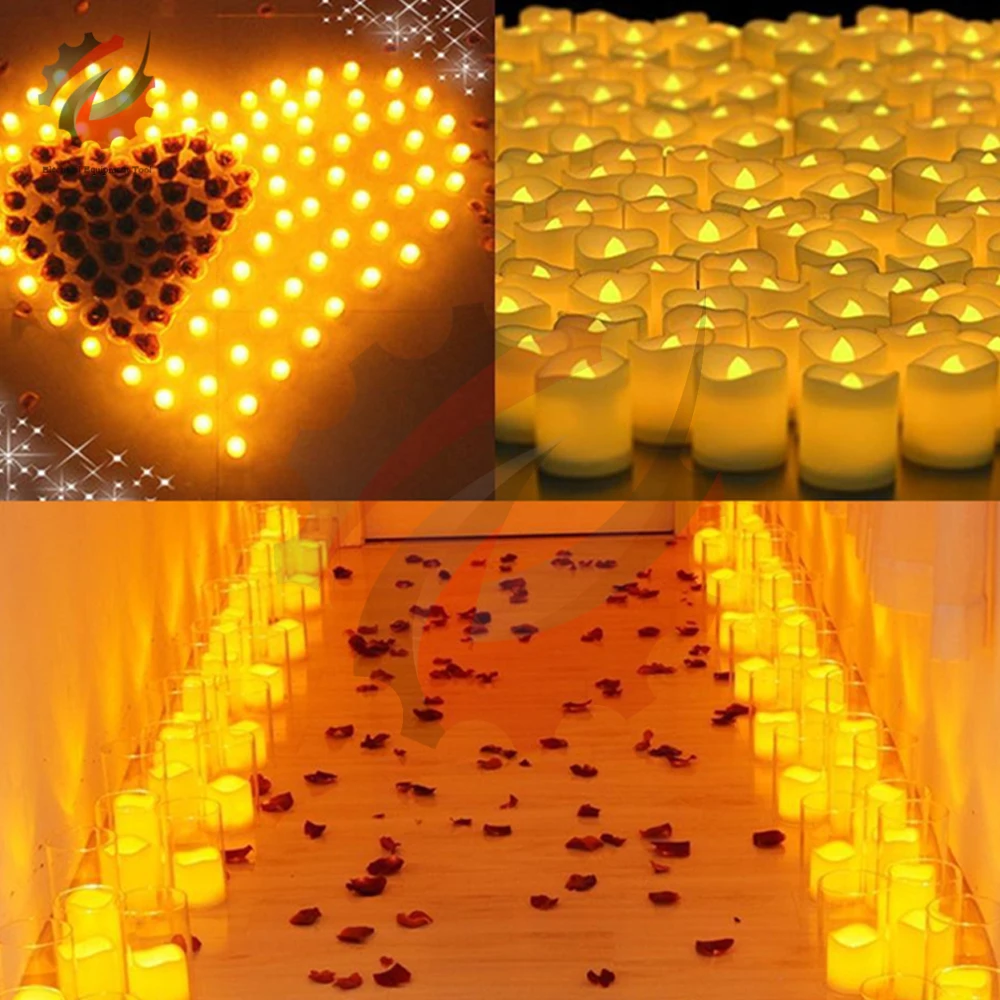 1/24PCS LED Electronic Candle Lamp Halloween Christmas Decoration Candle Lights With Button Battery