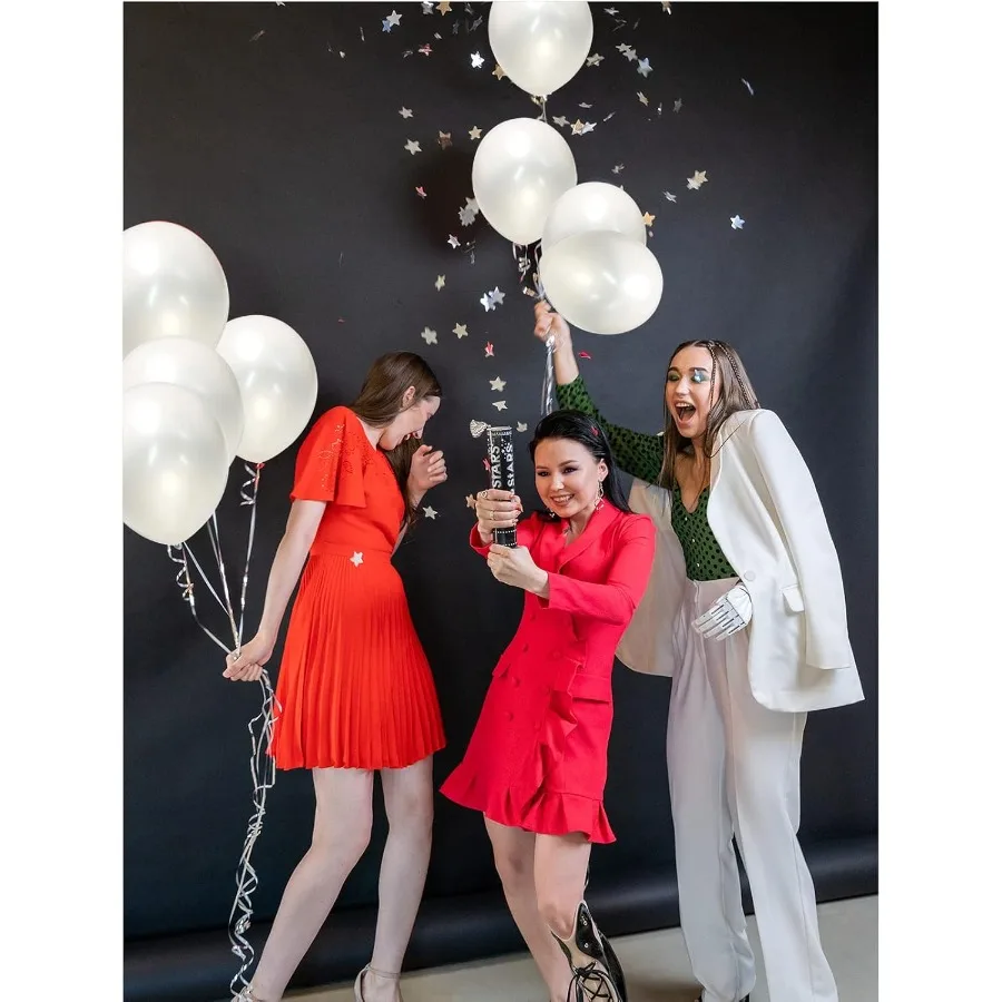 بالونات بيضاء لؤلؤية 12 بوصة 50 قطعة بالونات غير لامعة مستديرة لؤلؤية بيضاء اللاتكس لحفلات الزفاف وأعياد الميلاد وعيد الميلاد وعرض الطفل